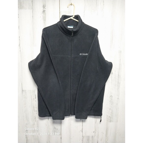 COLUMBIA SPORTSWEAR Mens Fleece Jacket LARGE GREY Full Zip Classic - Picture 1 of 9